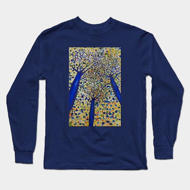 Printable Impressionist painting by Garry Greenwood - artist Tree Leaves Long Sleeve T-Shirt by GarryGreenwood